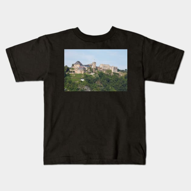 Rheinfels Castle, St. Goar, Rhineland-Palatinate, Rhine, Middle Rhine, Castle Kids T-Shirt by Kruegerfoto